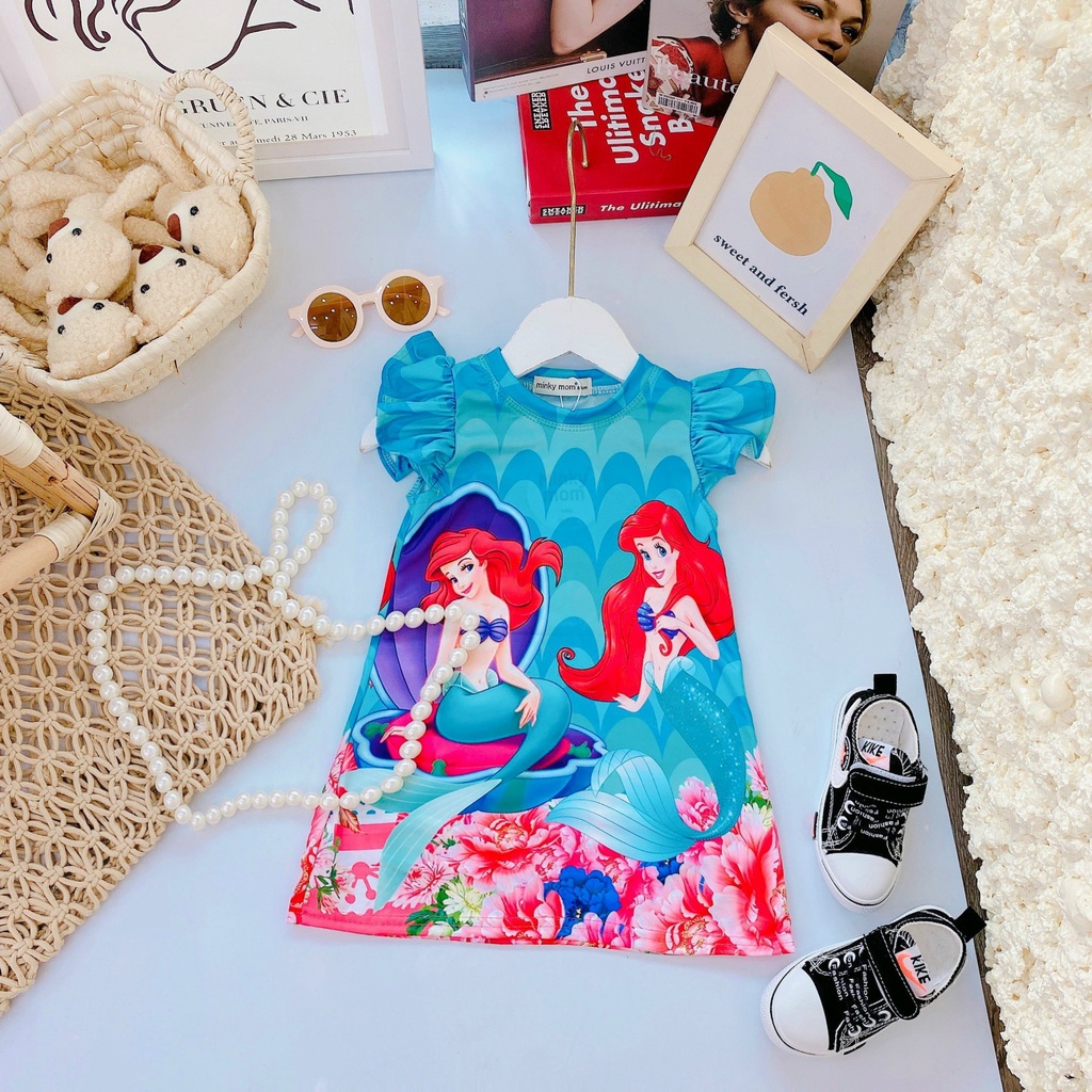 SALE VÁY 3D LẠNH MINKY MOM CHO BÉ GÁI SIZE 9-19KG(VAY 3D)