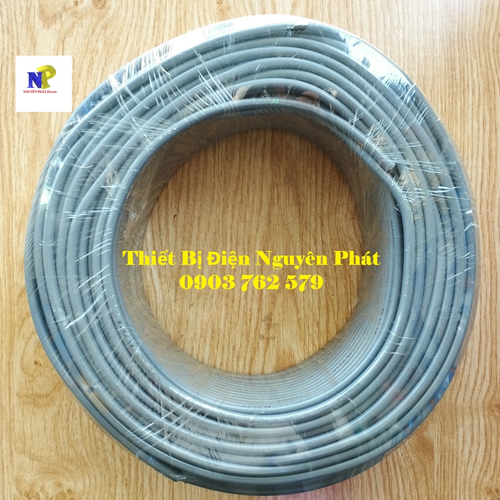 Dây Điện Đôi 2x1.0 - Cuộn 100 Mét Dây Pha Tròn Xám 2 Lớp Vỏ Bọc PVC
