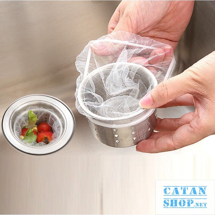 Túi 100 lưới lọc rác bồn rửa chén giúp cho bồn rửa chén không bị nghẽn tắc do rác, lọc cặn bẩn hiệu quả sau khi rửa chén