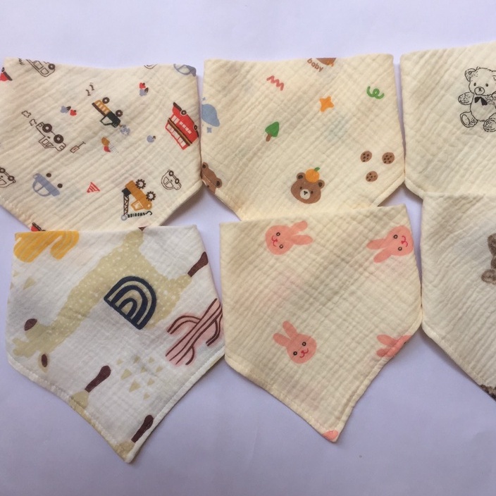 Yếm quàng cổ, Yếm tam giác vải xô Muslin cao cấp.