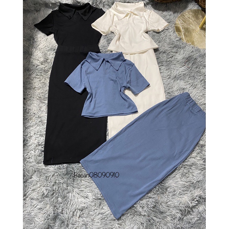 [ Mã FAMAYWA2 giảm 10K đơn 50K] sét áo cổ bẻ + chân vây ôm | BigBuy360 - bigbuy360.vn