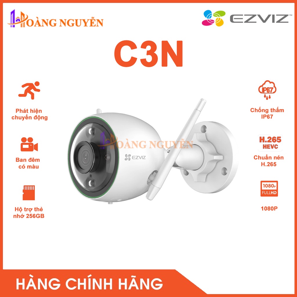 [NHÀ PHÂN PHỐI] Camera IP WIFI Ngoài Trời C3N 2MP Full HD - Ghi Hình Màu Ban Đêm - Báo Động Đèn Thông- Công Nghệ Hoàng