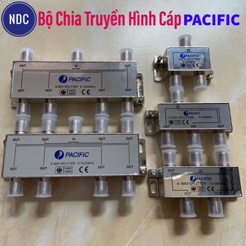 Bộ Chia 2, 3, 4, 6, 8 PACIFIC (LOẠI 1) Chia Cáp, Chia Anten KTS