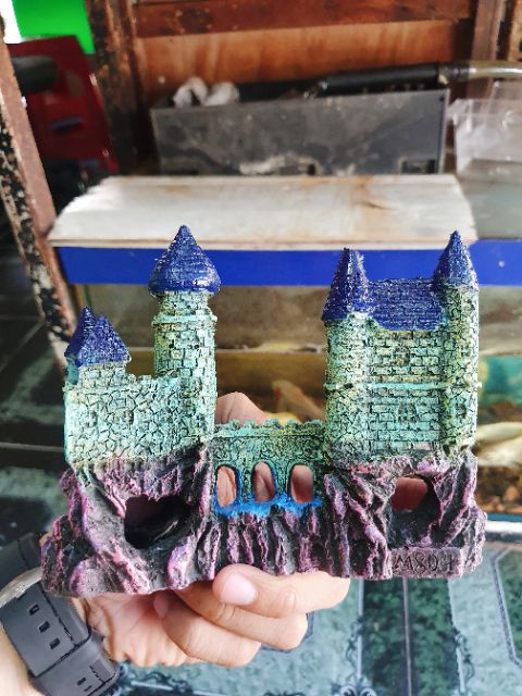 LÂU ĐÀI TRANG TRÍ HỒ CÁ NON BỘ 16x6x13cm