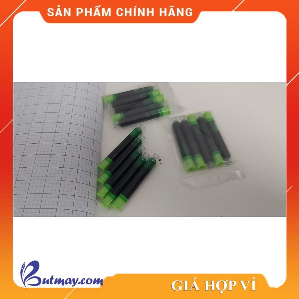 Vỉ mực ống cỡ 2,6mm- 3.4mm (5 ống màu đen, xanh, xanh đen, tím, đỏ, xanh lá) [Sao Khue Pens - butmay.com]