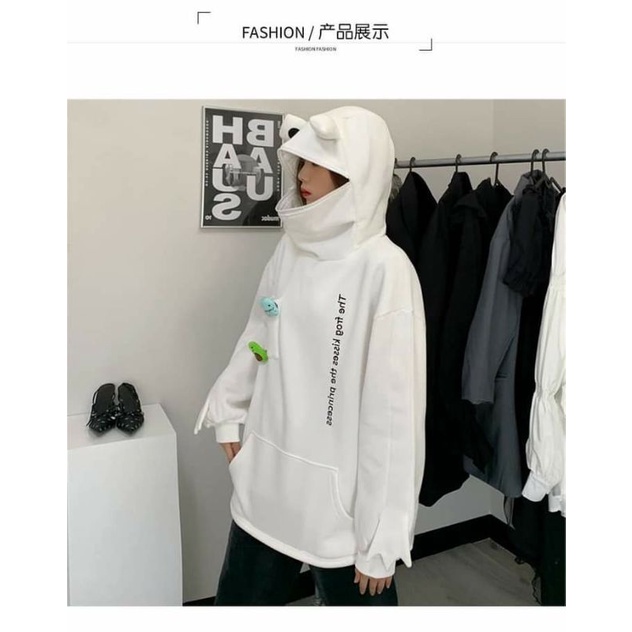 Áo hoodie khóa kéo mũ ếch🐸