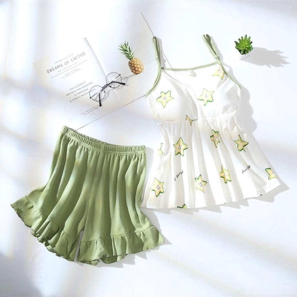 Đồ bộ nữ 2 dây mặc nhà thời trang mới nhất - Chất liệu Cotton cao cấp - ( Bộ 2 dây - mã BC-07 )