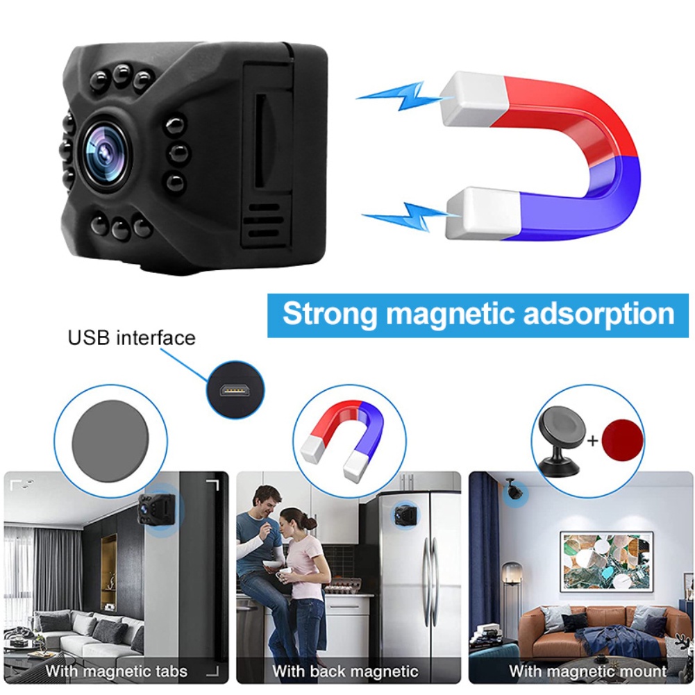 Camera Mini P2P 1080P X5 HD Hỗ Trợ Tầm Nhìn Ban Đêm Có Nam Châm 5PIN