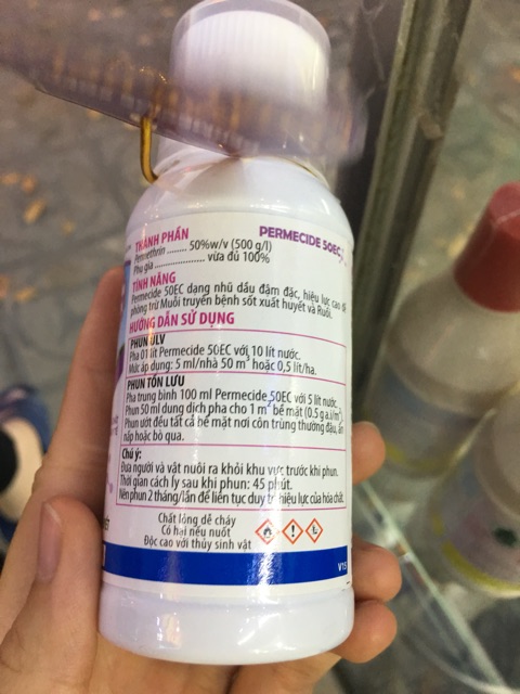 Combo thuốc diệt muỗi- côn trùng Permecide 50EC(100ml)+ chất bám dính, tồn lưu Dona USA 120SC(50ml)