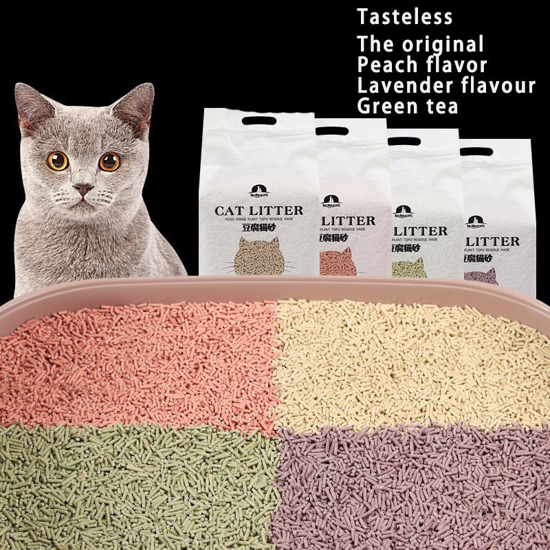 Cát vệ sinh mèo Tofu cat litter 6l tự nhiên không độc hại , vón cục khử mùi tốt - Gấu Tím Petshop