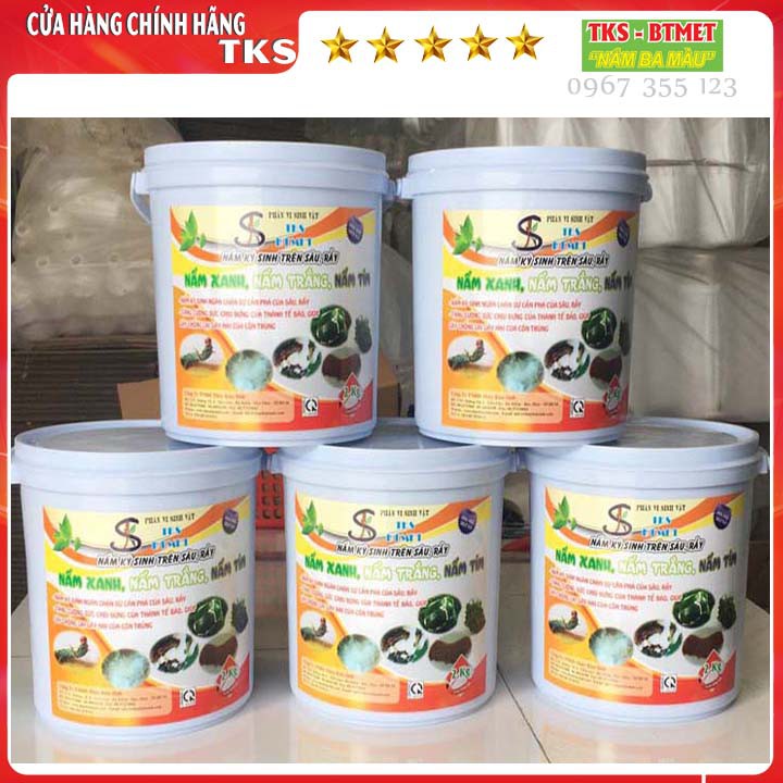 TKS-BTMET Nấm 3 Màu - Tặng Bám Dính  Sinh Học 500ml - Xô 2kg