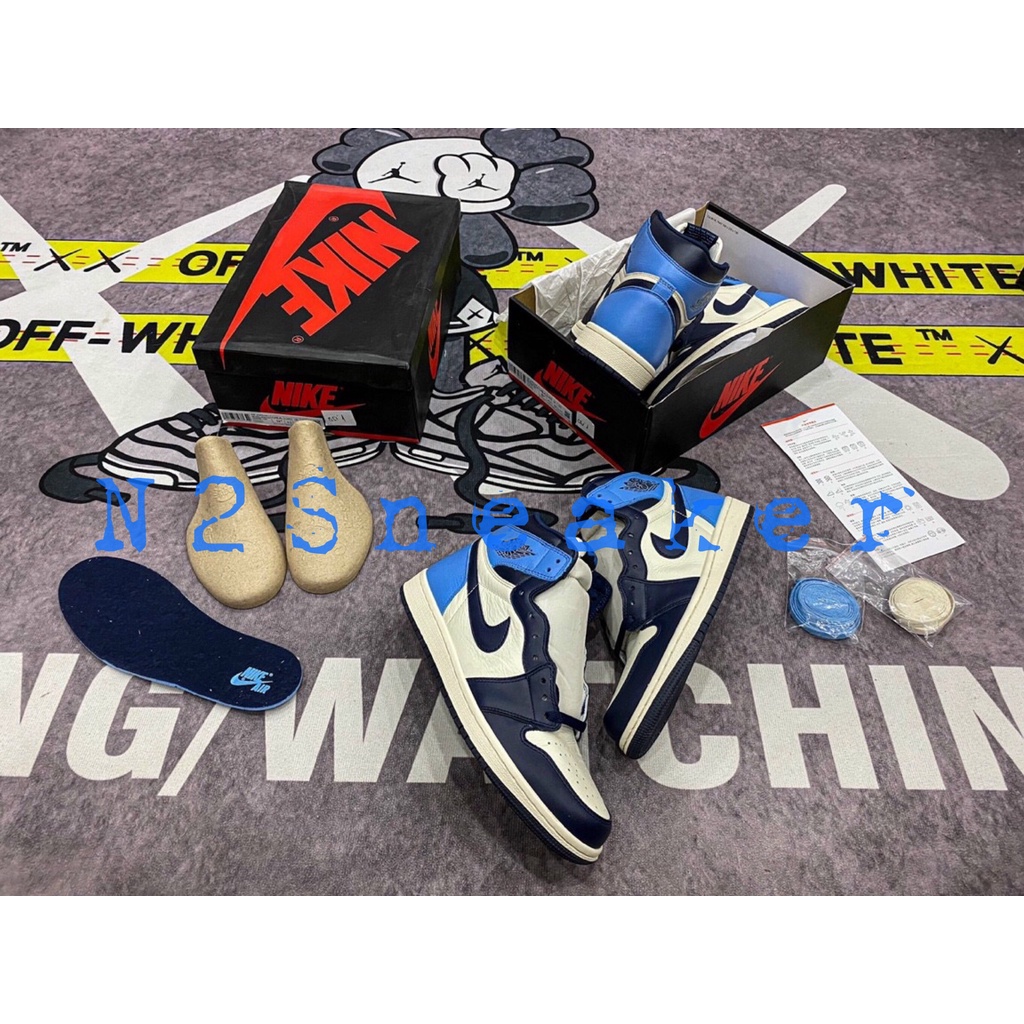 Nguyên Bản | Siêu cấp - Giày Nike Air Jordan 1 Retro High Obsidian UNC