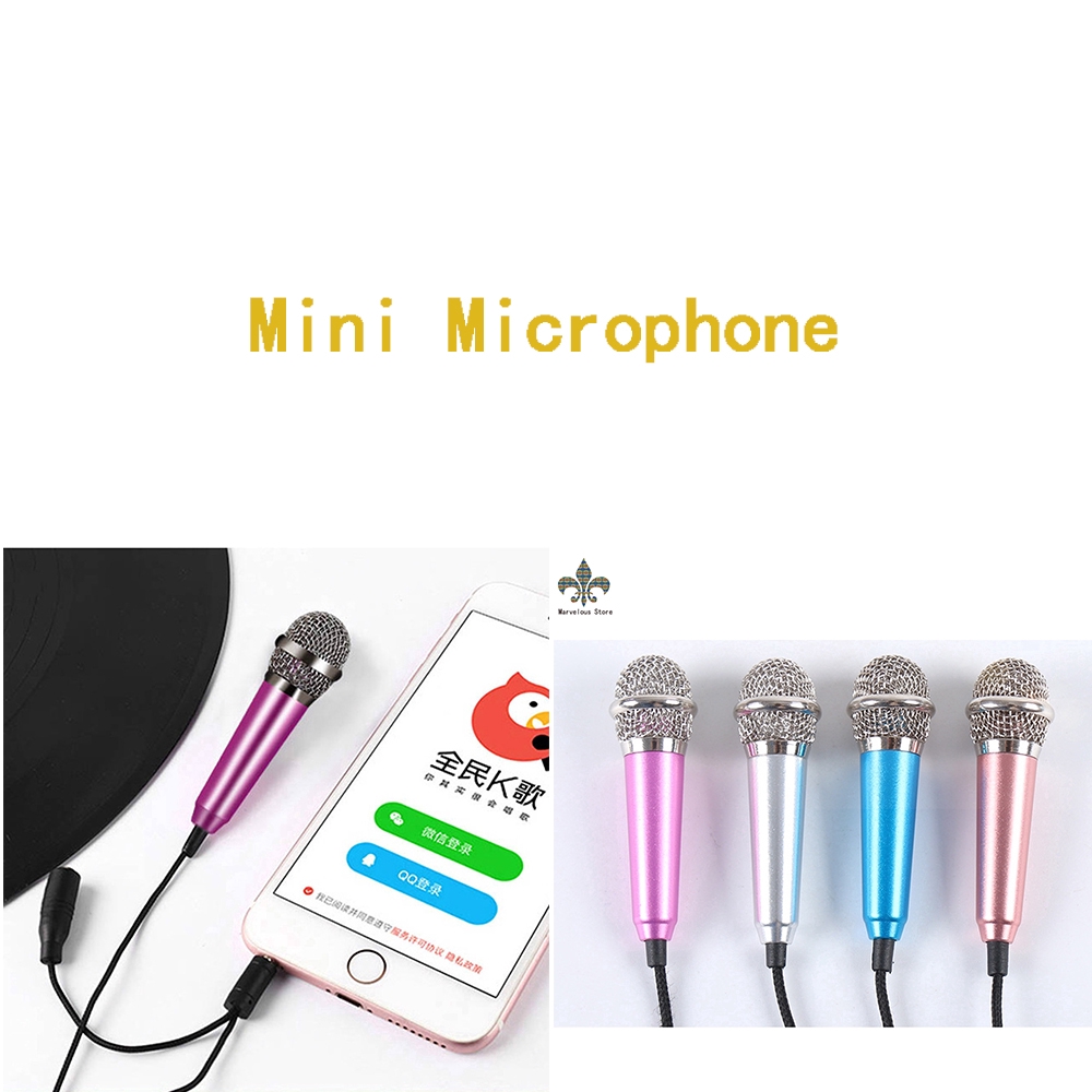 Micro mini dây bện 3.5mm cắm điện thoại di động dùng để hát nhạc KTV