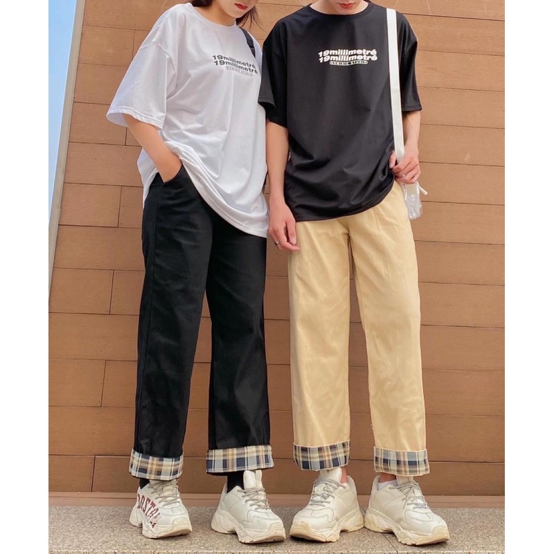 Quần kaki phối line caro TOGO ulzzang (ẢNH THẬT)