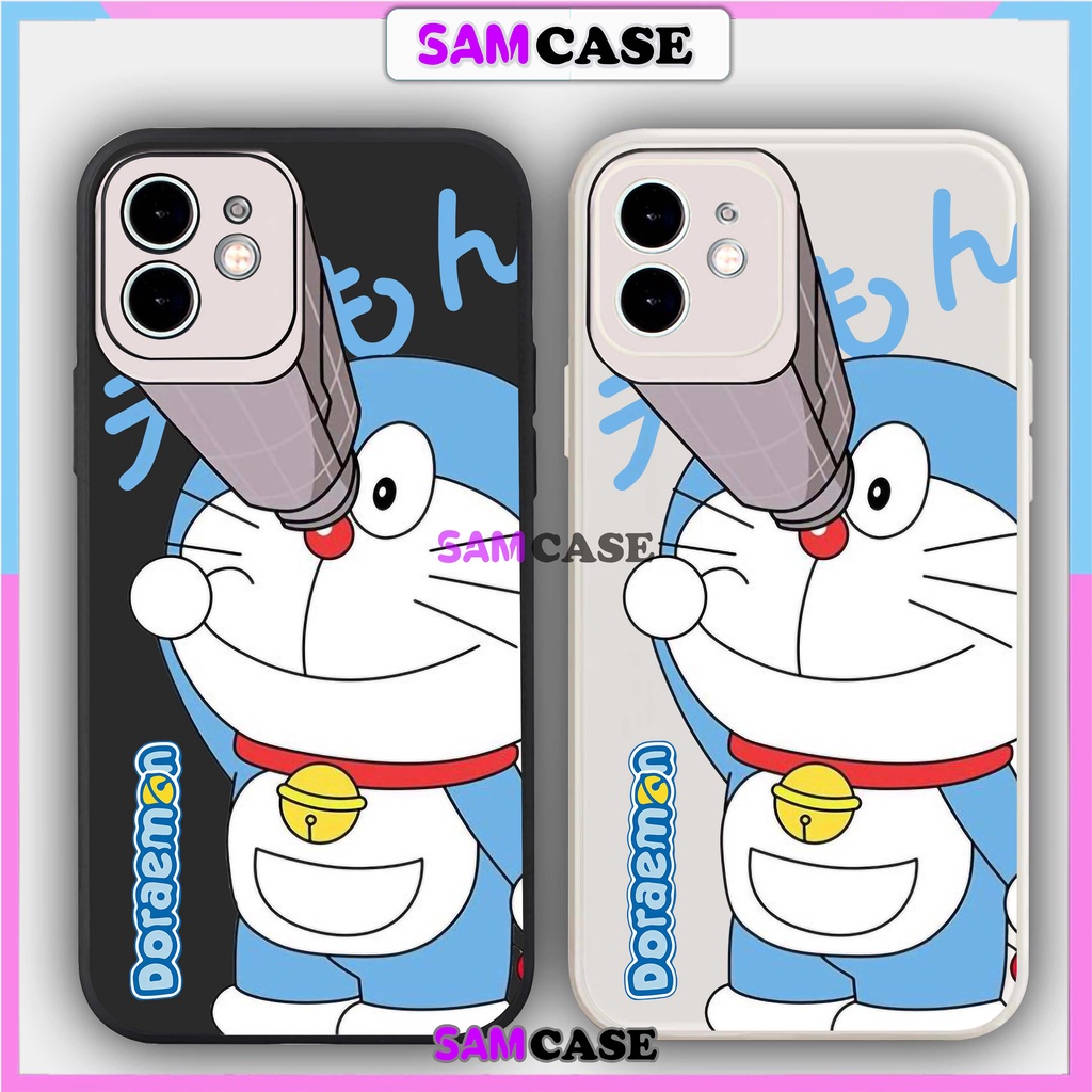 Ốp lưng iPhone cặp đôi cute cạnh viền vuông silicon dẻo cho iphone 6/6s/7/8/X/XS/XR/11/12/13/14 Pro Plus Max Doraemon