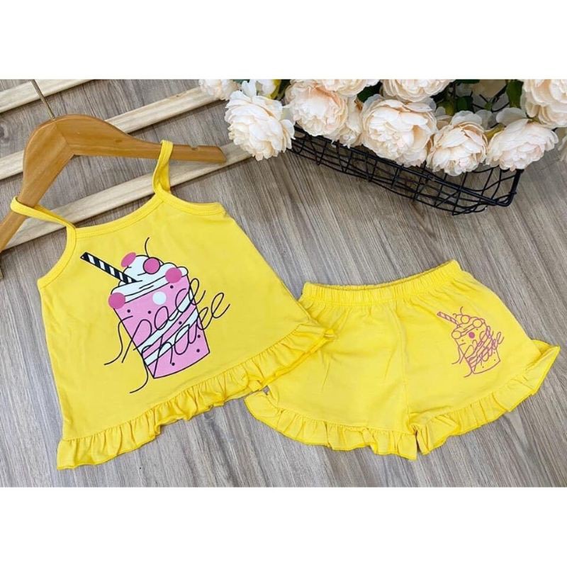 Bộ dây thun cotton cho bé gái