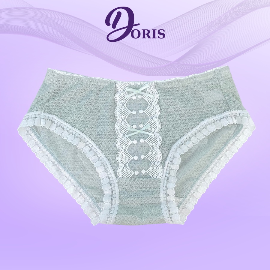 Quần lót cotton co dãn viền ren phối nơ xinh xắn DORIS - 1937