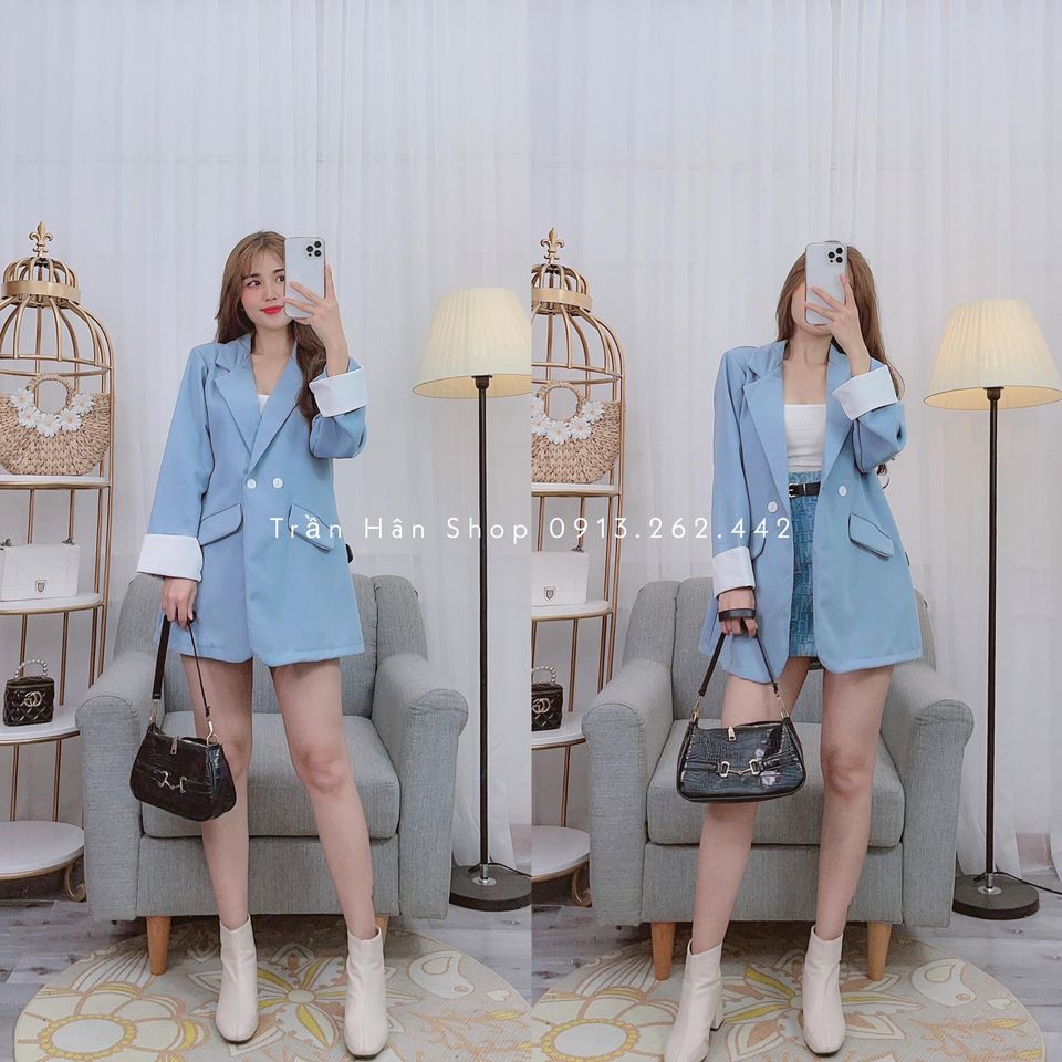 áo khoát vest blazer nữ túi nắp tay phối dài siêu xinh✨2002847