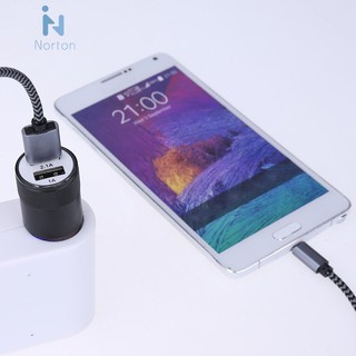 Tẩu sạc nhôm hợp kim hai cổng USB 2.1A gắn ổ cắm thiết bị đốt thuốc xe ô tô