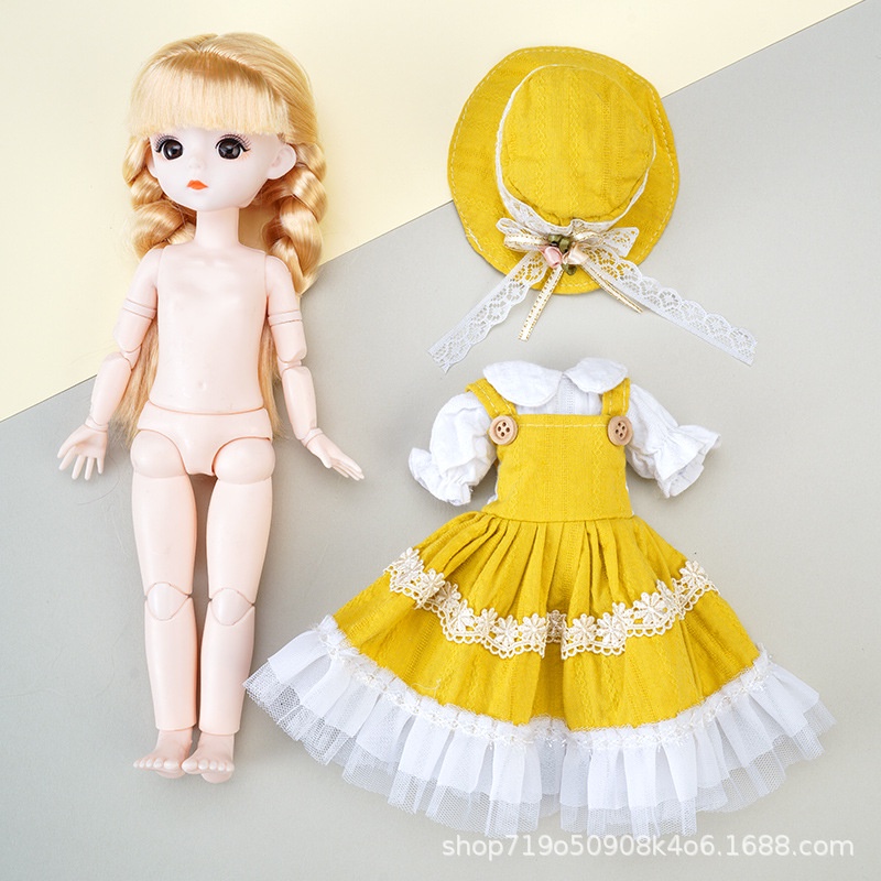 Đầm Công Chúa Kèm Nón Xinh Xắn Dành Cho Búp Bê 30CM