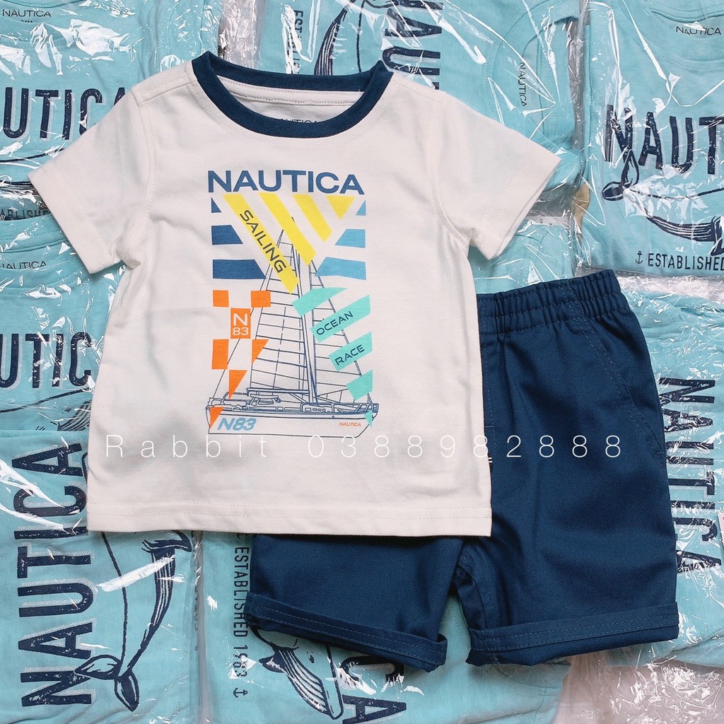 Set Nautica áo thun quần kaki - RABBITSHOP (HÀNG SALE KHÔNG ĐỔI TRẢ)