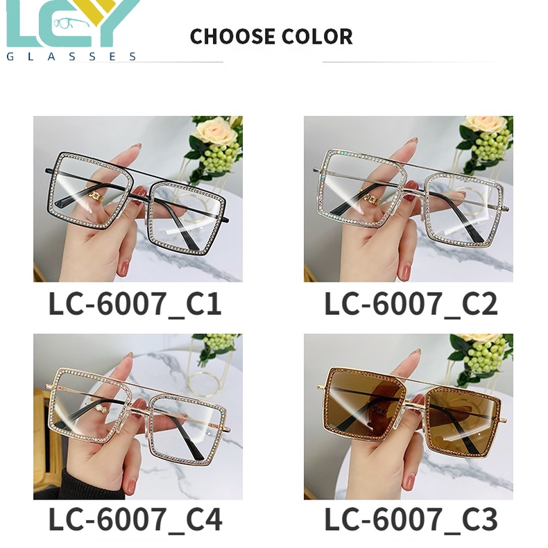 Kính Mát Gọng Lớn Đính Đá Phong Cách Âu Mỹ Sang Trọng