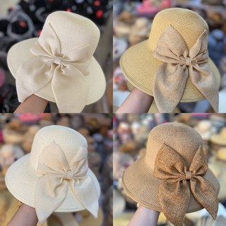 Ảnh thật - Mũ cói đi biển đính nơ xinh xắn