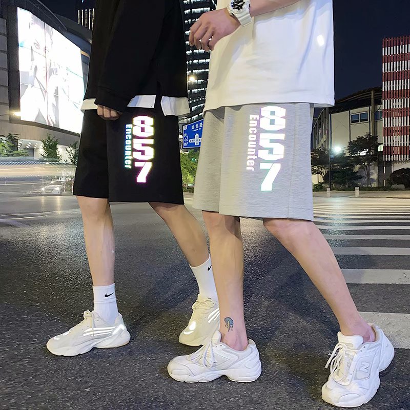 Quần short thể thao in hình phản quang thời trang mùa hè cho nam size M-8XL