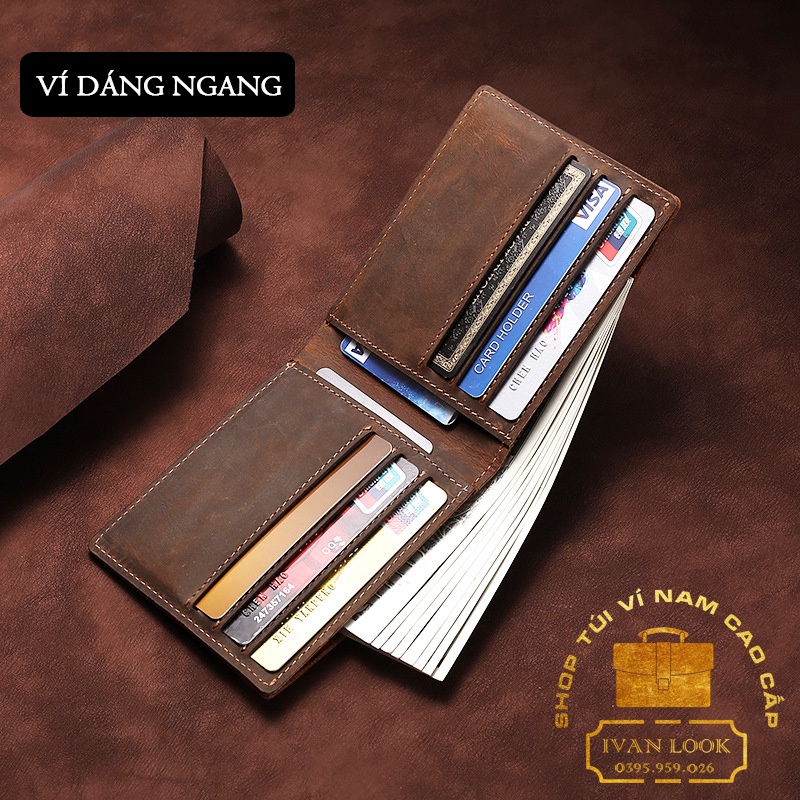 Ví Nam Da Bò Cao Cấp May Thủ Công - Bóp Da Thật 100% - Sang Trọng Đẳng Cấp Bền Bỉ Với Thời Gian - Cowhide Men Wallet