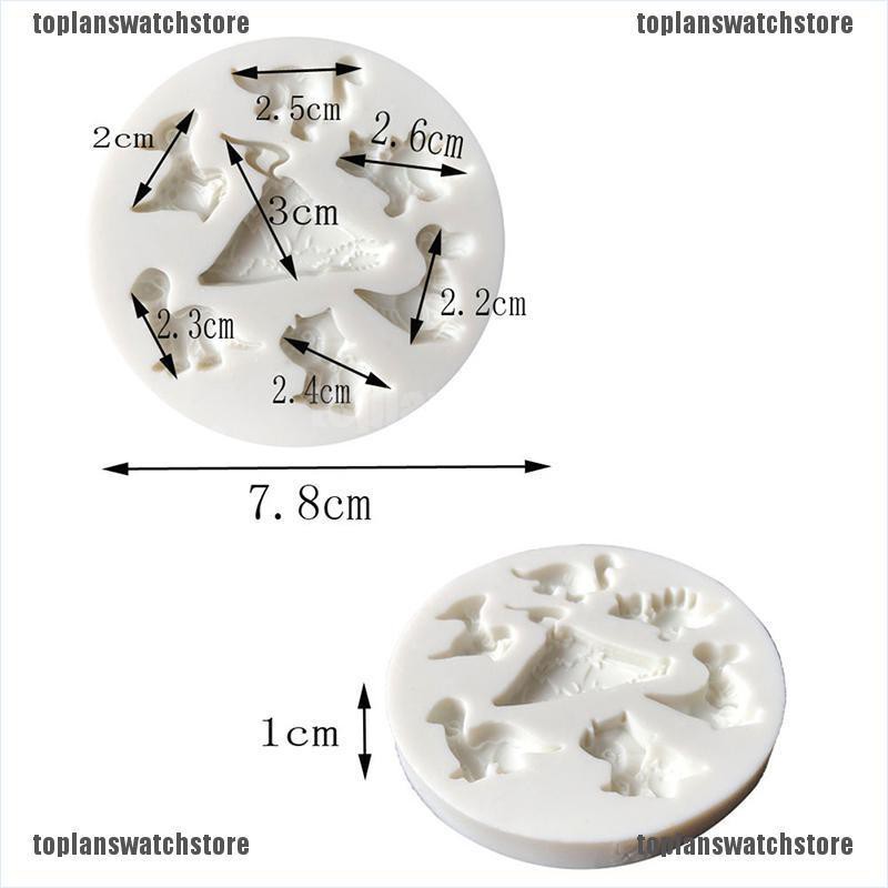 Khuôn Silicon Tạo Hình Khủng Long Dễ Thương Đáng Yêu Dùng Làm Bánh Kẹo Chocolate Tiện Dụng