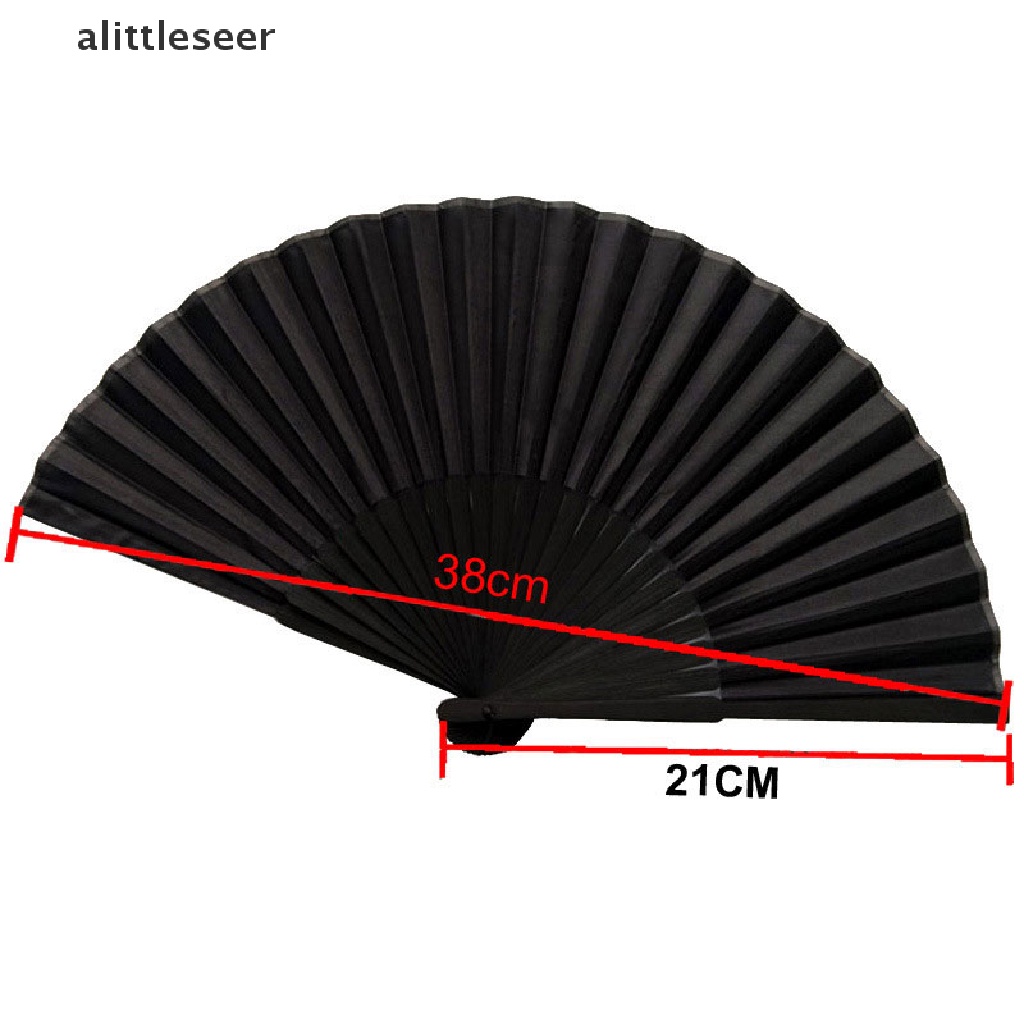 【ER】 Chinese Style Black Vintage Hand Fan Folding Fan Chinese Dance Party Folding Fan .