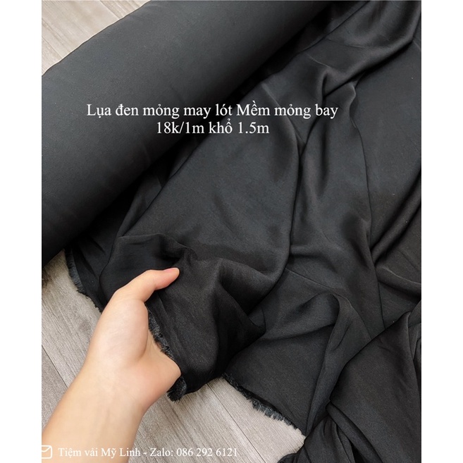 Vải lót lụa habuitai và lót lụa đen loại mềm mát, co gĩan nhẹ dùng lót váy đầm, áo và phông nền chụp ảnh