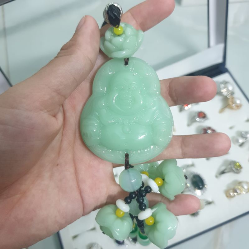 Combo nhẫn mặt trăng + nhẫn pha lê hồng + nhẫn ngọc thủy tảo + khánh treo oto