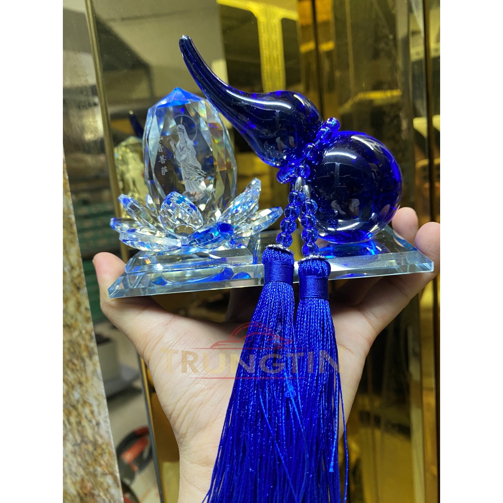 Tượng quan âm hồ lô nước hoa tượng trang trí phong thủy để taplo xe hơi xe ô tô phòng khách bàn làm việc.
