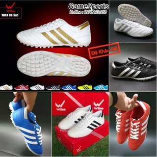 [Form Nhỏ] GIÀY ĐÁ BÓNG WIKA BA SỌC ĐÃ KHÂU ĐẾ, RẺ, BỀN, ĐẸP