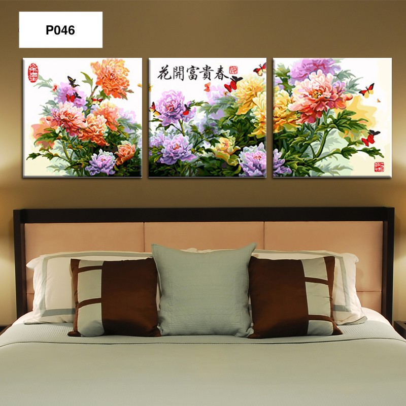 [CÓ SẴN] Bộ combo 3 tranh số hóa tự tô màu kỹ thuật số / Set 3 tranh số hóa tự tô size 50x50cm