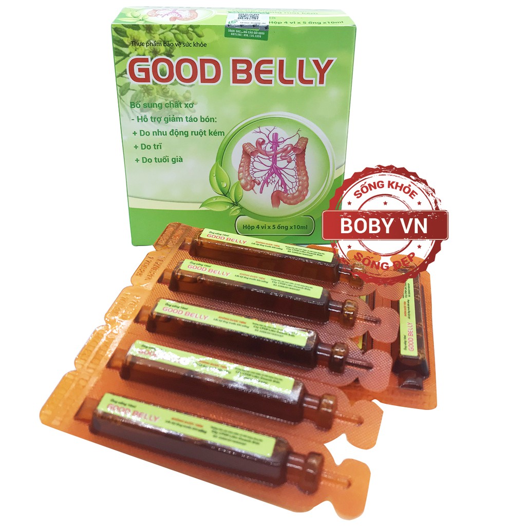 Good Belly bổ sung chất xơ, hỗ trợ giảm táo bón  tăng khả năng hấp thu dinh dưỡng. (Hộp 4 vỉ x 5 ống)