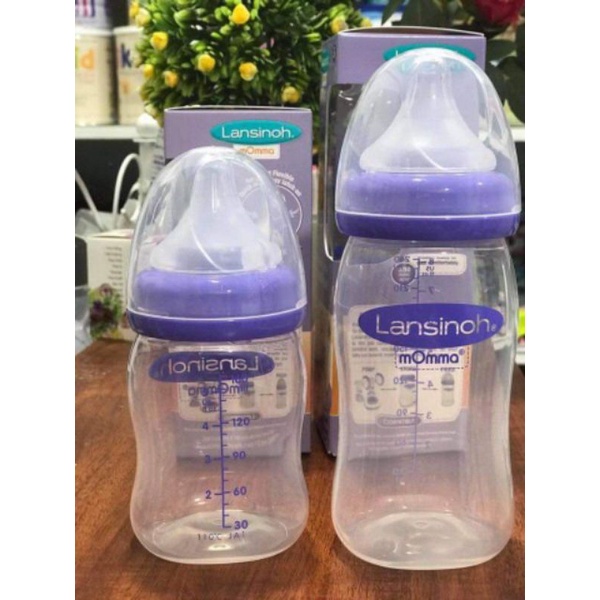 Bình sữa Lansinoh 160ml/240ml núm ti siêu mềm cho bé