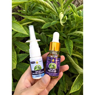 Combo 1 tinh dầu hoa cỏ hôi +  1 bình xịt pha sẵn nước muối sinh lý
