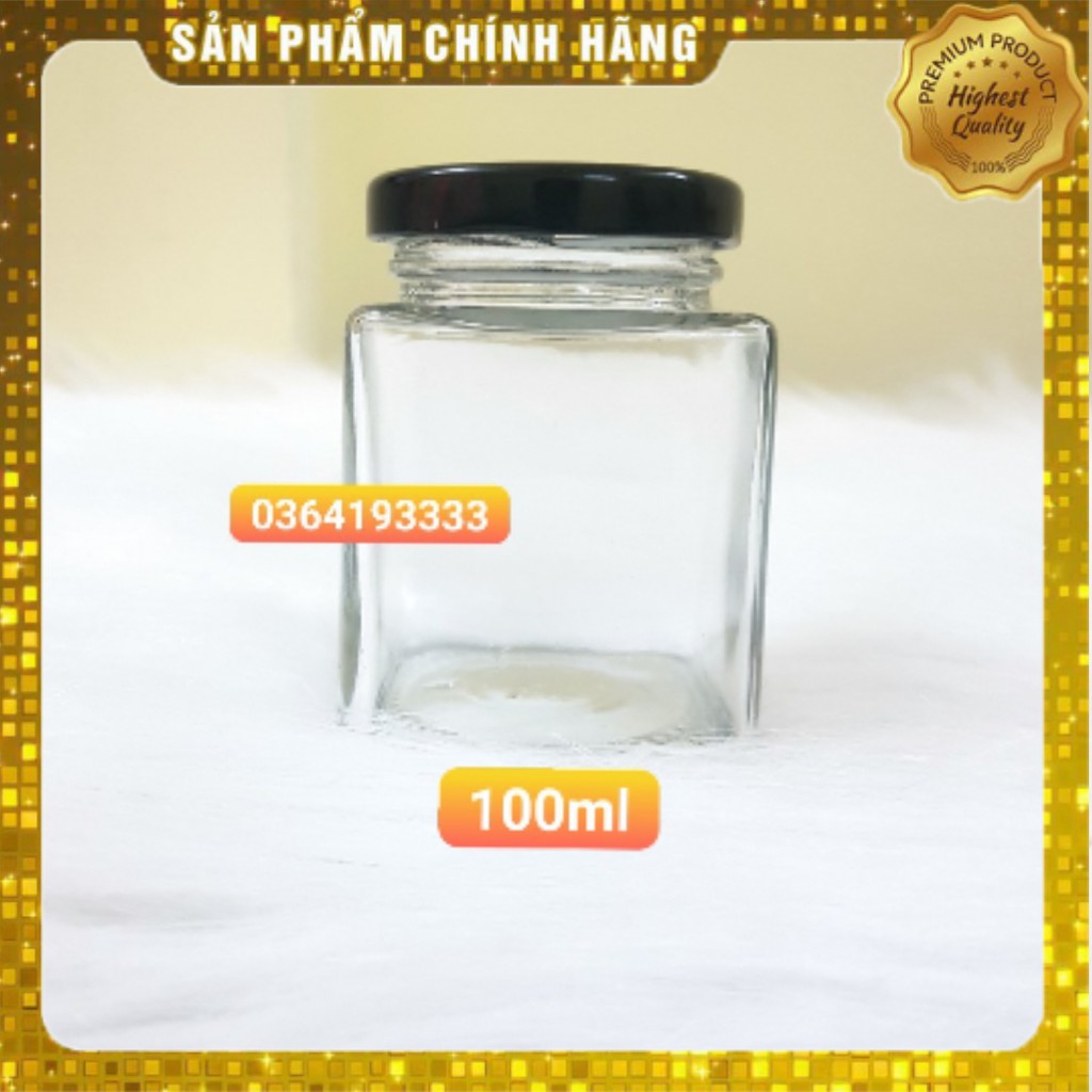 Set 6 Hũ Thủy Tinh Vuông 100ml