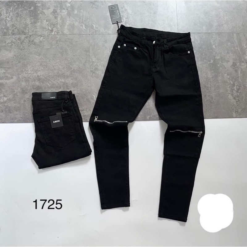 Quần jean nam đen rách gối ,khoá gối, jean trơn co giãn cực tốt  39-80kg , cực kỳ thoải mái khi mặc 👌👌