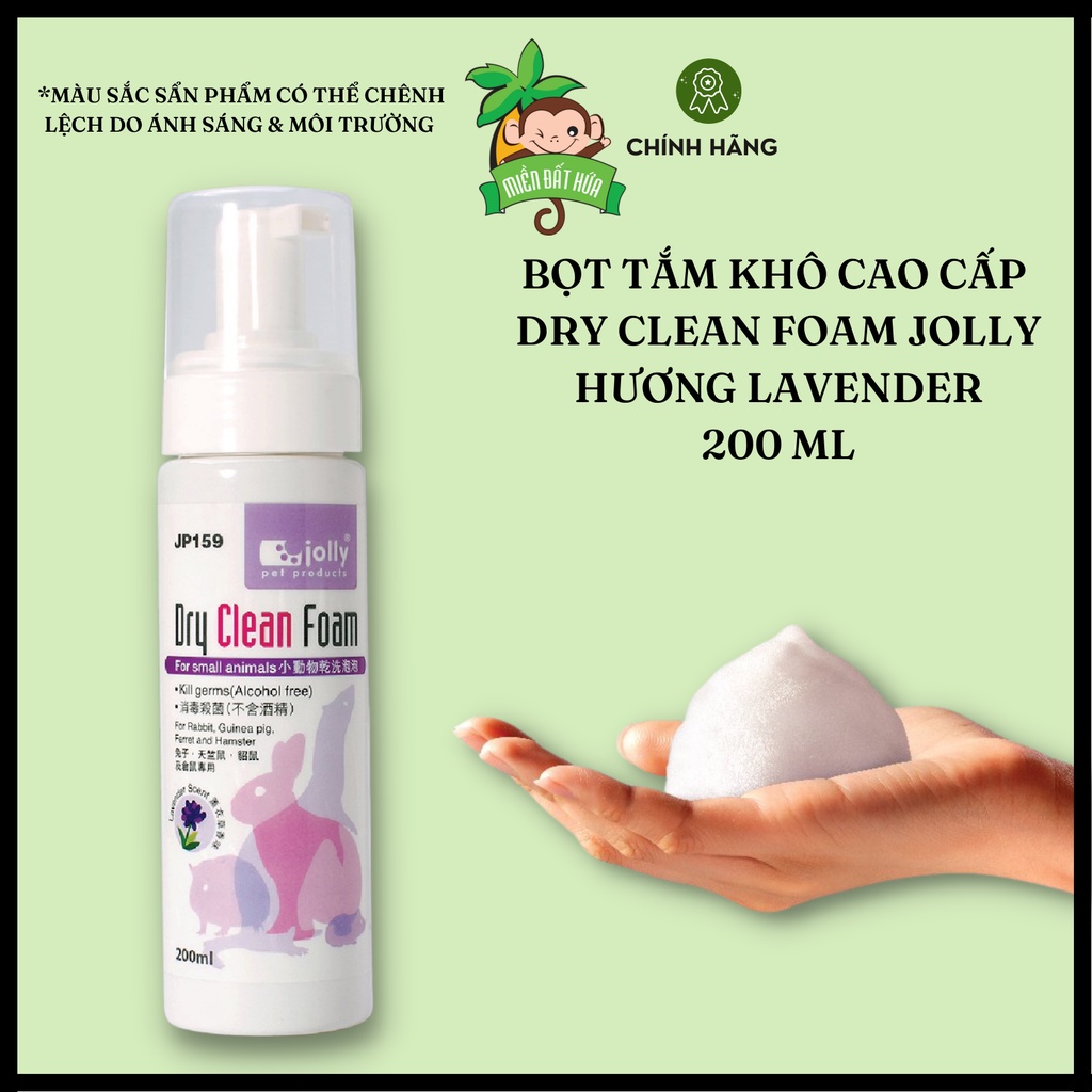 VỆ SINH THỎ BỌ  - Bọt tắm khô cao cấp 3 mùi hương chanh, lavender, không mùi chính hãng Jolly 200ml dành cho thỏ, bọ