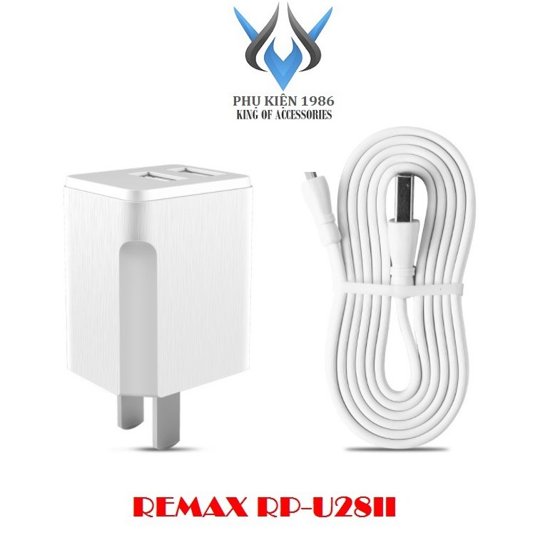 Bộ Cốc sạc và Cáp sạc Remax Elite Set RP-U28II 2.1A-3 chân sạc/Micro-USB/Type-C (Trắng)