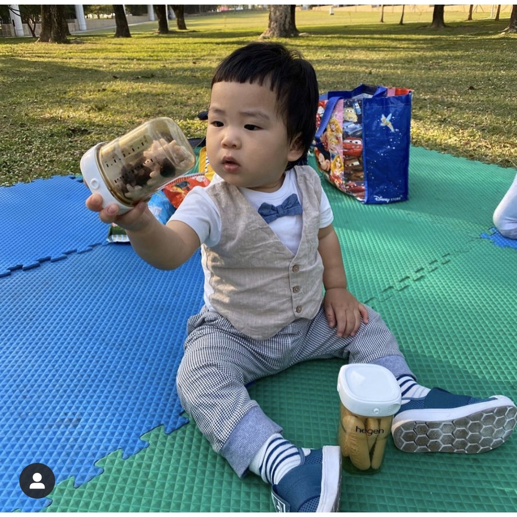 Bình trữ sữa cho bé Hegen PPSU 150ml nắp màu trắng, hộp trữ thức ăn dặm trẻ em - Monnie Kids