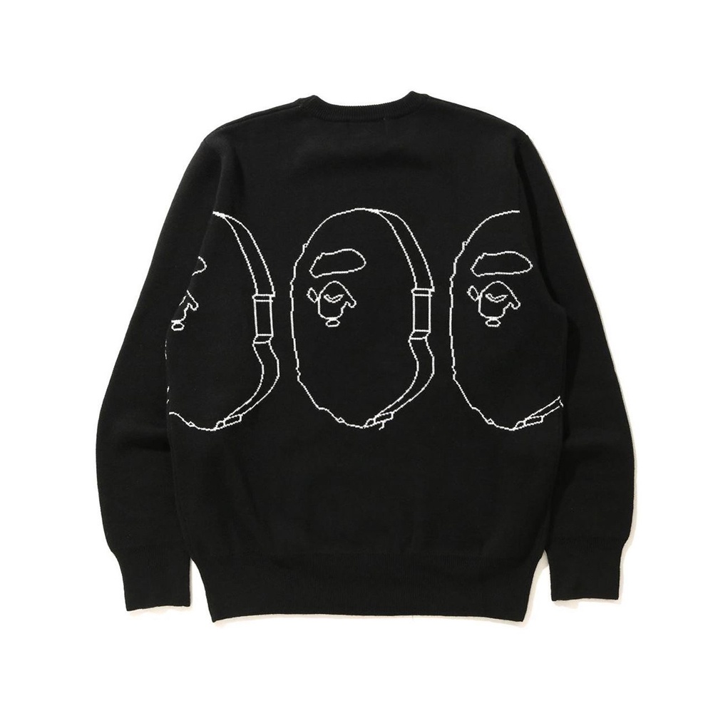 Bape Thời Trang In Áo Len Cotton Unisex