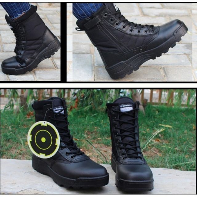 (Sẵn hàng) Giày Swat cao cổ màu đen đi phượt - giày chiến thuật cao cổ | BigBuy360 - bigbuy360.vn