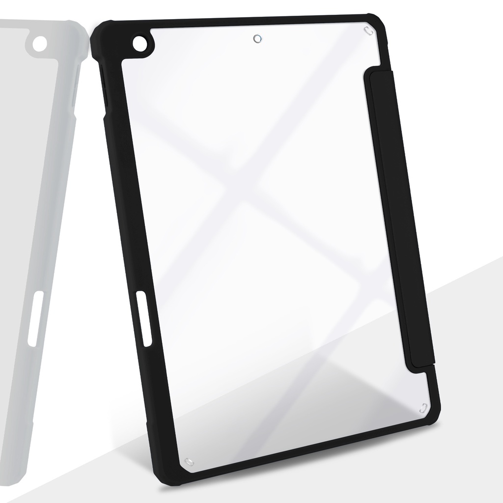 Bao Da Cover Ipad Mini 6 8.3 Inch 2021 Có Khe Pencil Đáy Cứng Trong Suốt Cạnh Cao Su Smart cover
