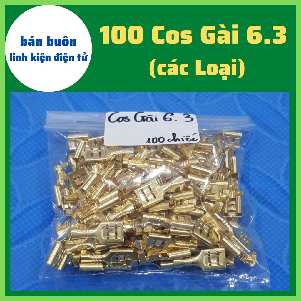 Đầu cos kẹp dây điện 6.3MM, cốt chữ T, đầu cos dây điện, cos gài 6.3 (100 chiếc)