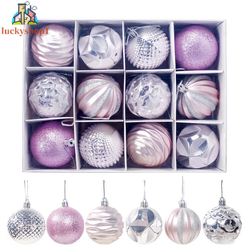 Set 12 Quả Châu Nhựa PVC 60mm Trang Trí Giáng Sinh