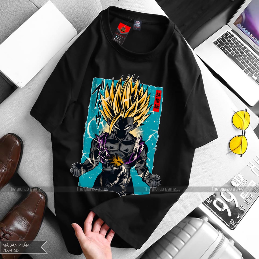 Áo thun dragon ball Goku nam nữ Áo Goku dragon ball  trắng đen form rộng unisex cotton co giãn thoáng mát TGAG T15